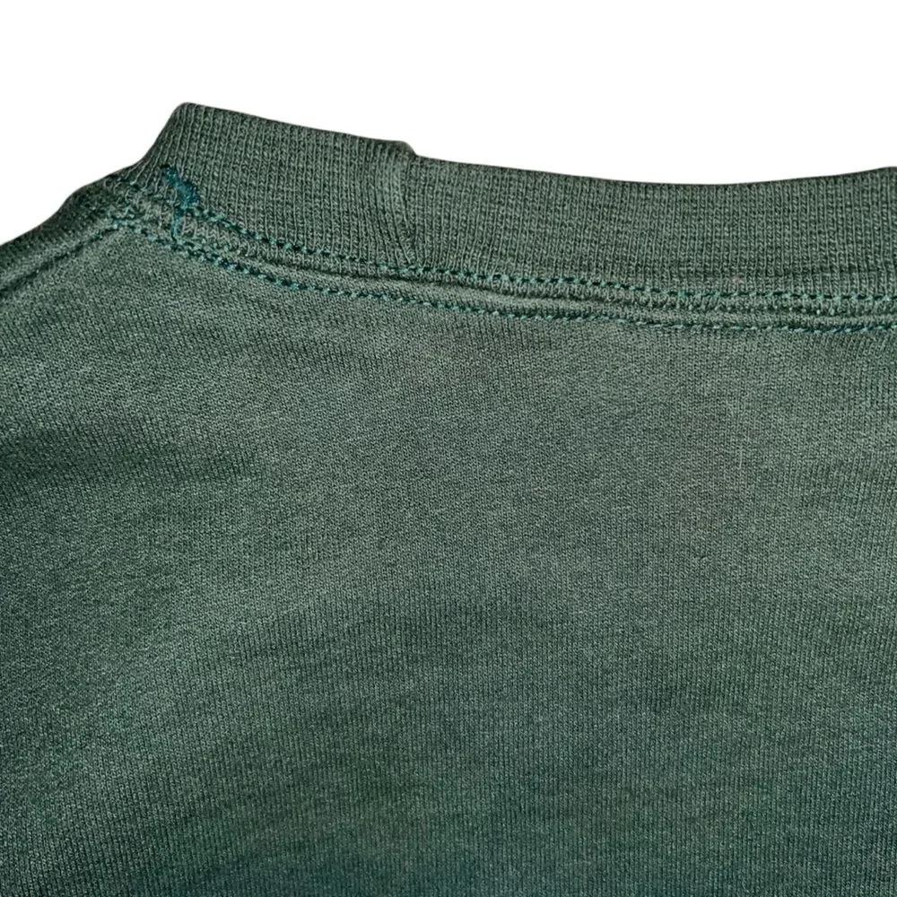 Vintage Embroidered Hunters Sweatshirt Medium Green Duck Buck Beer Bag Tag Brag - Picture 6 of 10